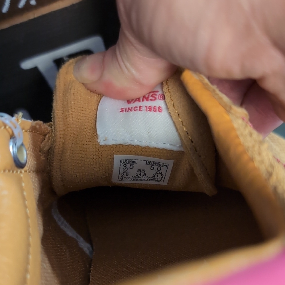 Sassy Suede & Popn Pink Leather Ladies Vans - Picture 10 of 14